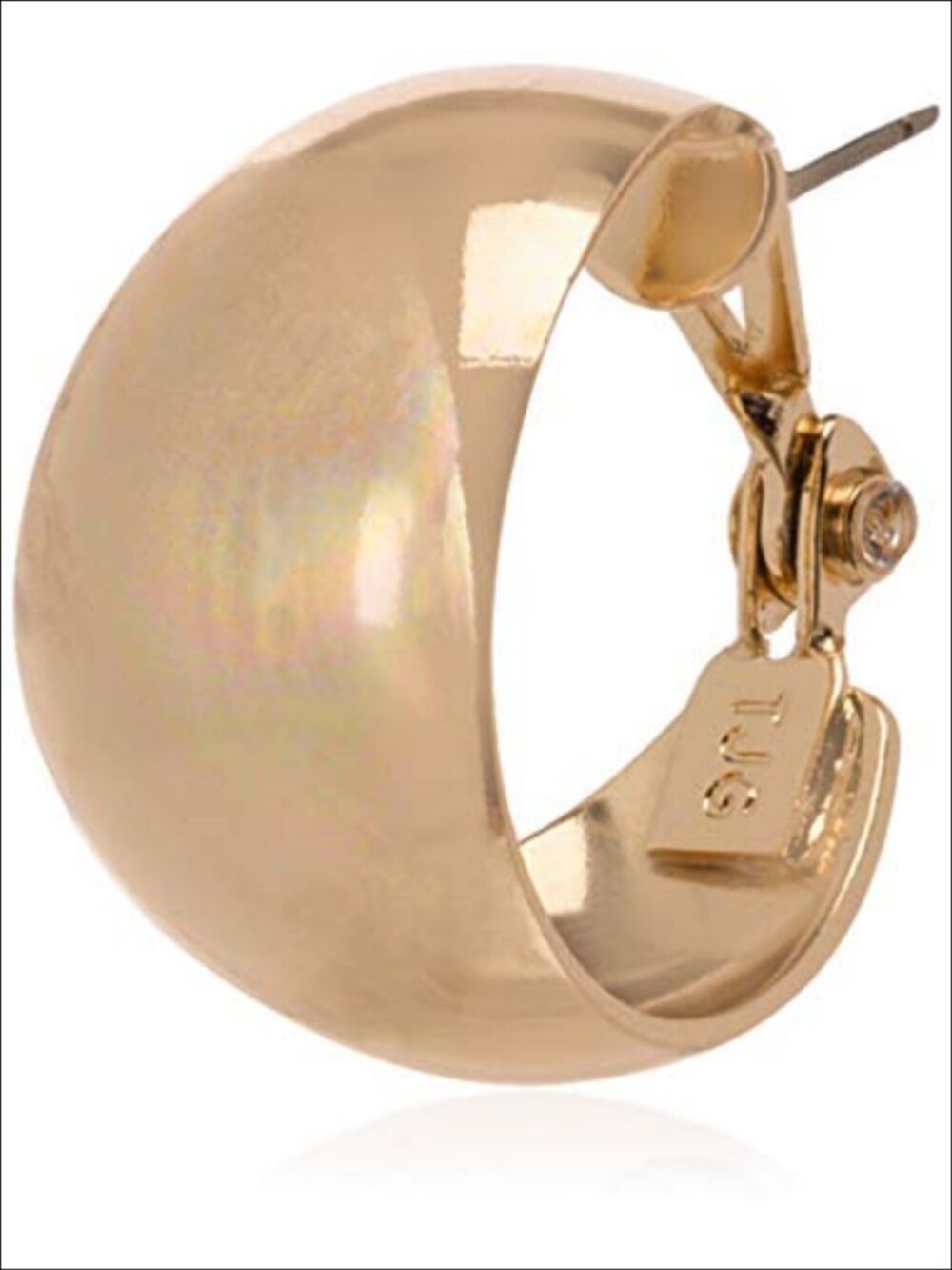 Layered Hoop Earrings Brass Statement Push Back 1 Inch